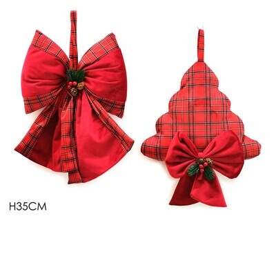 Dietroporta Natale Scozzese H 35 cm  - 2 Soggetti