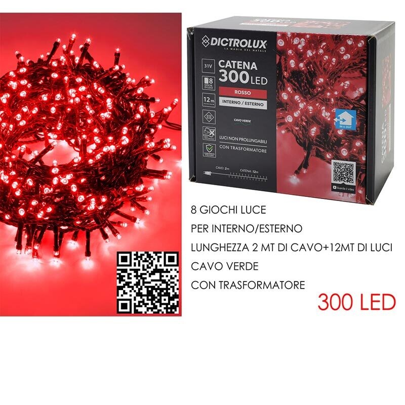 Luci Natale 300 Led uso Interno/Esterno - Programmabili