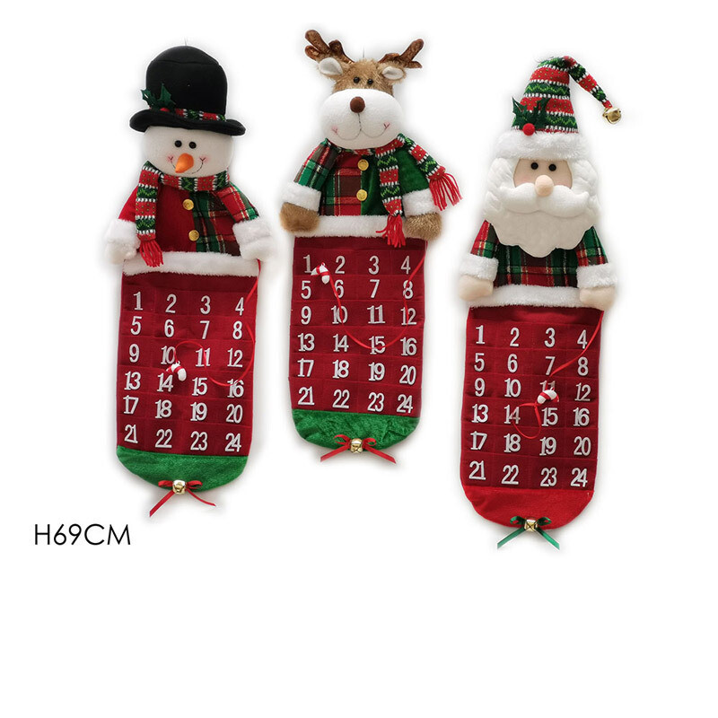 Calendario Avvento Personaggi Natale  H 80 cm -3 Soggetti