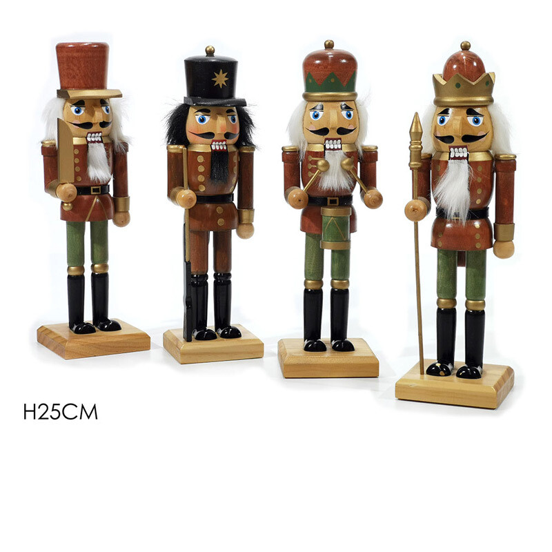 Soldatino Schiaccianoci in Legno 25 cm  - 4 Soggetti