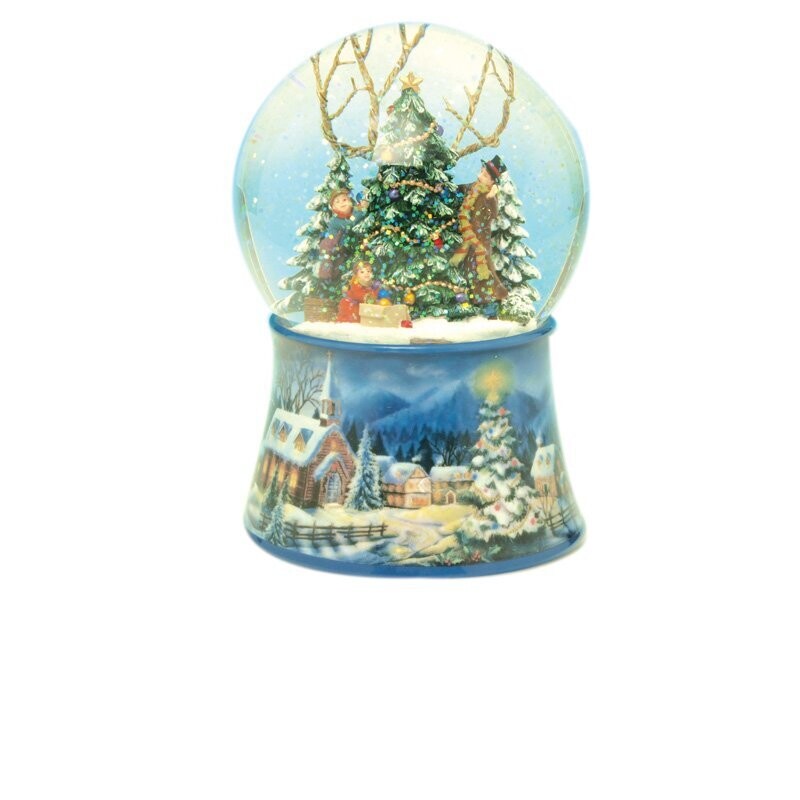 Carillon Sfera con Alberi di Natale - H 16,5 cm