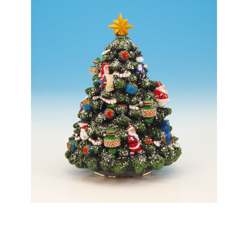 Carillon Albero di Natale Decorato - H 15 cm