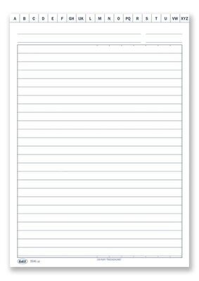 SCHEDA A RIGHE CON PUNTI TRACCIA-COLONNE E NASELLI A/Z - CARTONCINO DA 140 GR. - 21X14,8 CM - 100 PZ