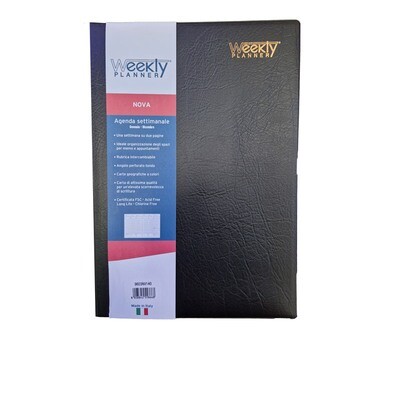 Buffetti Agenda 2023 Weekly Planner - 21,5x30 cm 12 mesi  - Nero