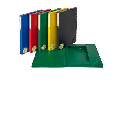 Buffetti Scatola progetti PP ecologico con elastico - Dorso 2,5 cm - 35x25 cm - colori assortiti