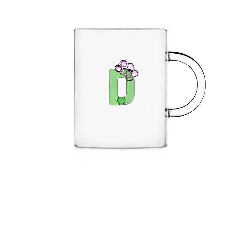 Ichendorf  Tazza Mug  Alfabeto fiorito Lettera D  - 47 cl