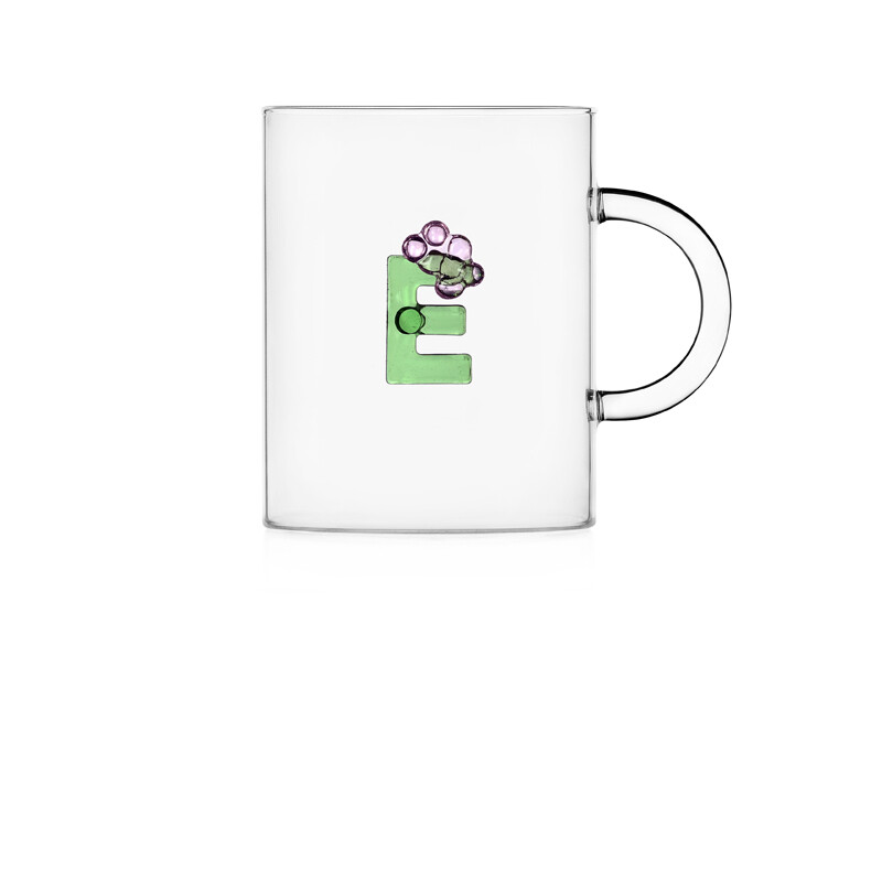 Ichendorf  Tazza Mug  Alfabeto fiorito Lettera E  - 47 cl