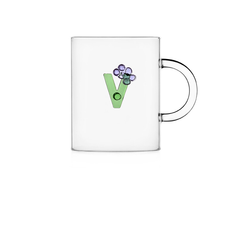 Tazza Margherita 325 Ml Con Lettera Fiorita | Ceramica Per Caffè E Tè | Regalo Originale Donna