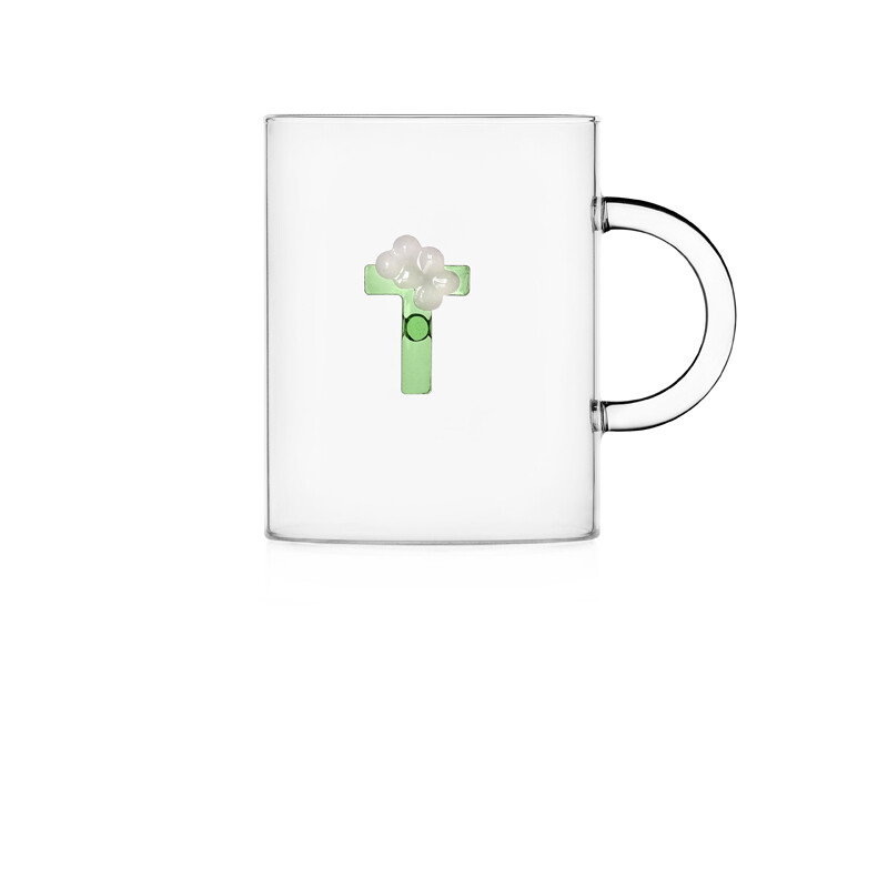 Ichendorf  Tazza Mug  Alfabeto fiorito Lettera T  - 47 cl