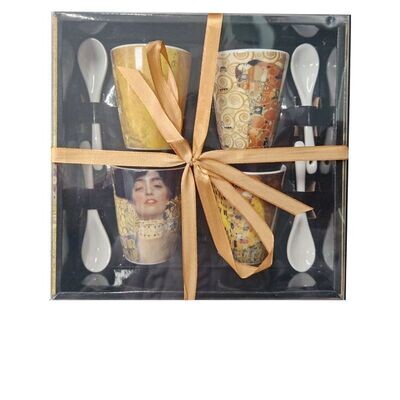 Klimt Set 4 Tazzine con cucchiaino