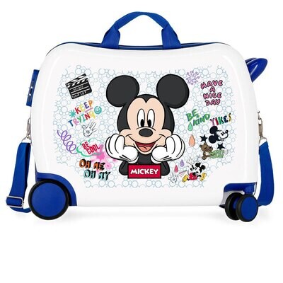 Mickey Mouse Valigia Trolley Cavalcabile in ABS  - 2 Ruote Multidirezionali