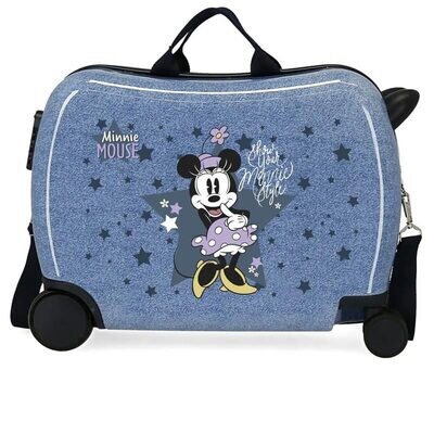Minnie Mouse Valigia Trolley Cavalcabile in ABS  - 2 Ruote Multidirezionali