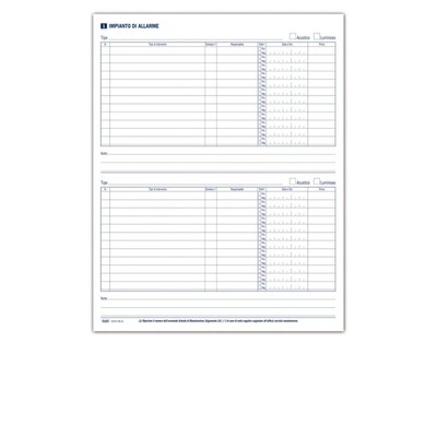 Buffetti Registro della Sicurezza e dei controlli per la prevenzioni Incendi - 48 pagine prenumerate - 31x24,5 cm