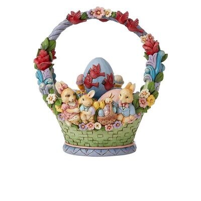 Jimshore Cesto Pasquale con 4 Uova Jimshore Cesto Pasquale con 4 Uova