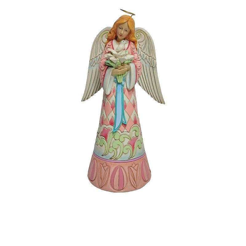 Jimshore Angelo pasquale con gigli e colomba -  H 25 cm