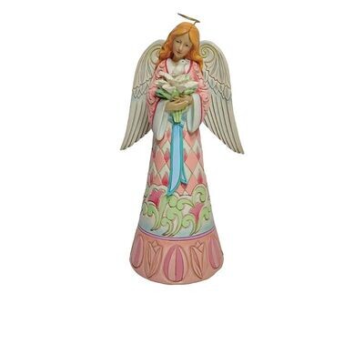 Jimshore Angelo pasquale con gigli e colomba -  H 25 cm
