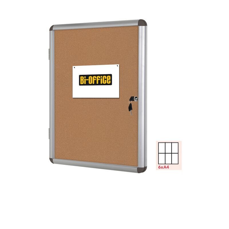 Bacheca per interni - fondo in sughero - 9 fogli A4 - verticale - 72x67,4cm.