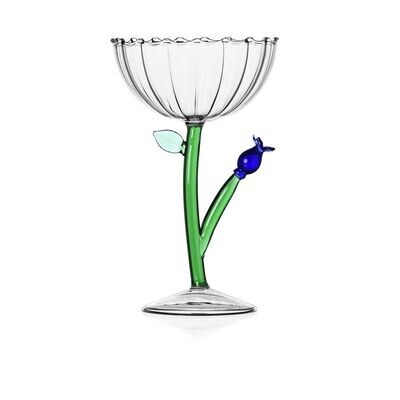 Ichendorf - Coppa Champagne Fiore Blu - Ø 11 cm - collezione Botanica