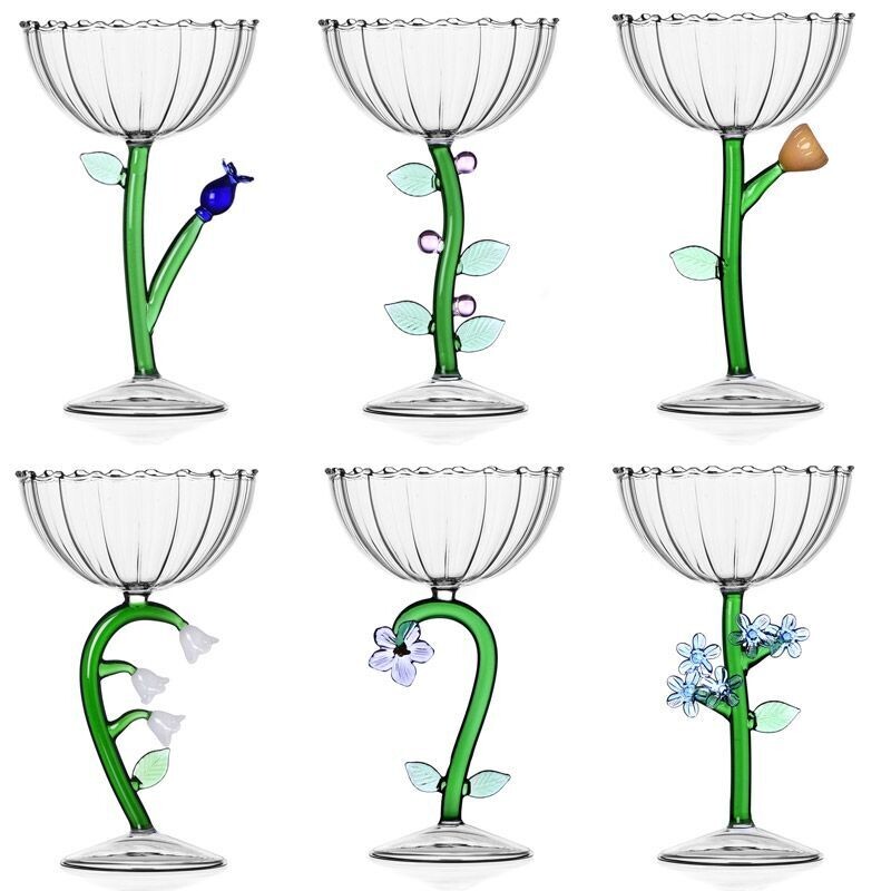 Ichendorf Set 6 Coppe Champagne con Fiori collezione Botanica - 35 cl