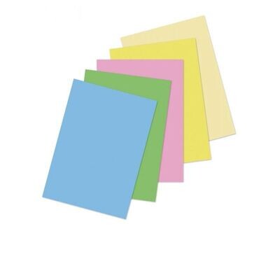Cartoncini Color A4 - risma da 50 fogli 160g - colori tenui - 5 colori ass.ti