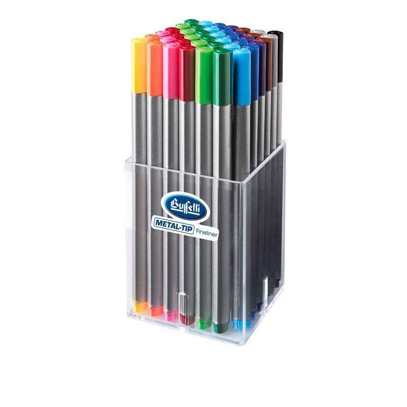 Buffetti Fineliner a punta metallica - colori assortiti 48 Pz