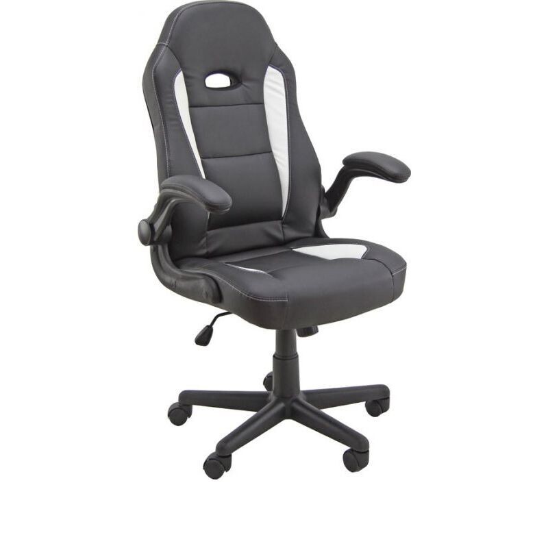 Sedia gaming CH9 - braccioli inclusi - similpelle - nero/bianco