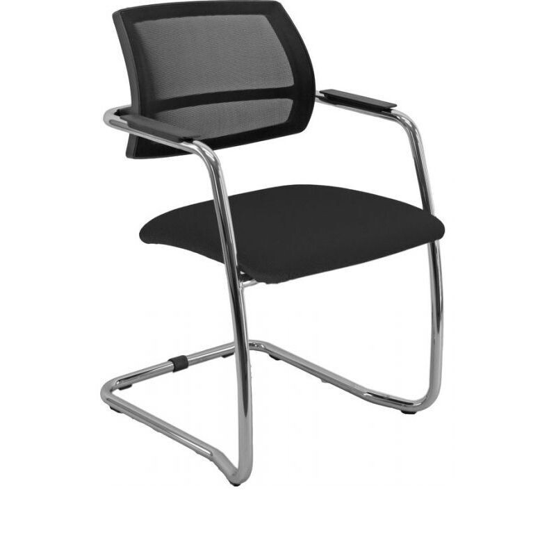 Sedia visitatore Alexa - braccioli inclusi - tessuto - Nero