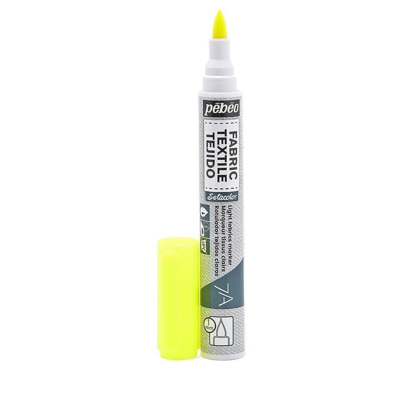 Pebeo Pennarello per tessuti chiari punta tonda 1 mm - Giallo Fluorescente