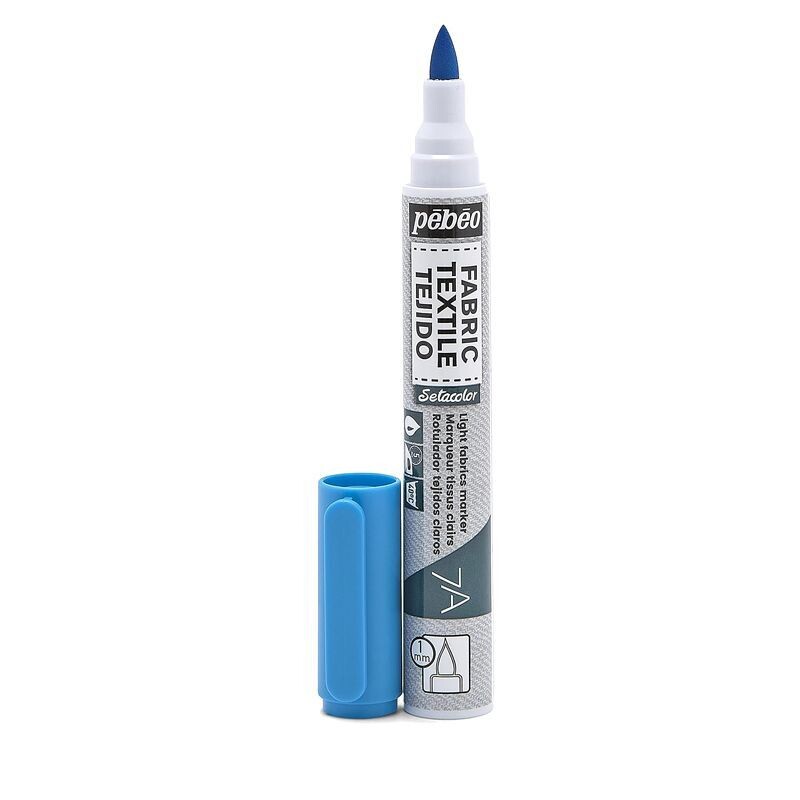 Pebeo Pennarello per tessuti chiari punta tonda 1 mm - Light Blu