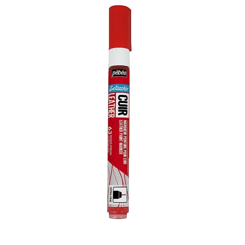 Pebeo Setacolor Cuir Pennarello per Pelle a base d'acqua  0,7 mm  - Rosso