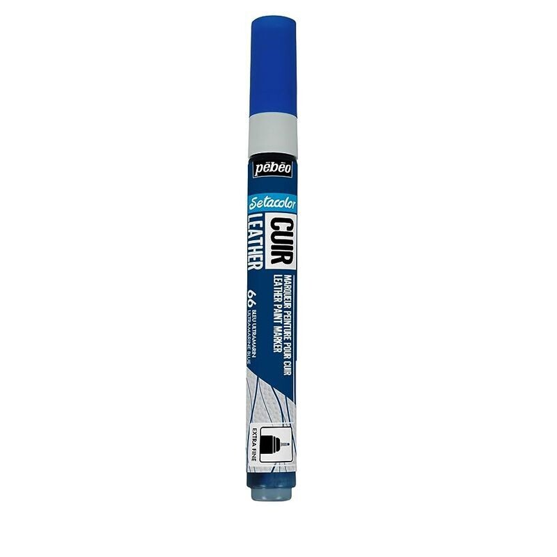 Pebeo Setacolor Cuir Pennarello per Pelle a base d'acqua  0,7 mm  - Blu Oltremare
