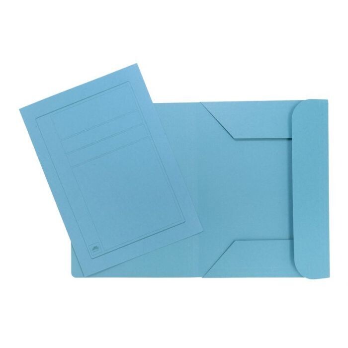 Cartelline 3 lembi Manilla - cartoncino - 220 g/mq - 33,5x24,5 cm - azzurro