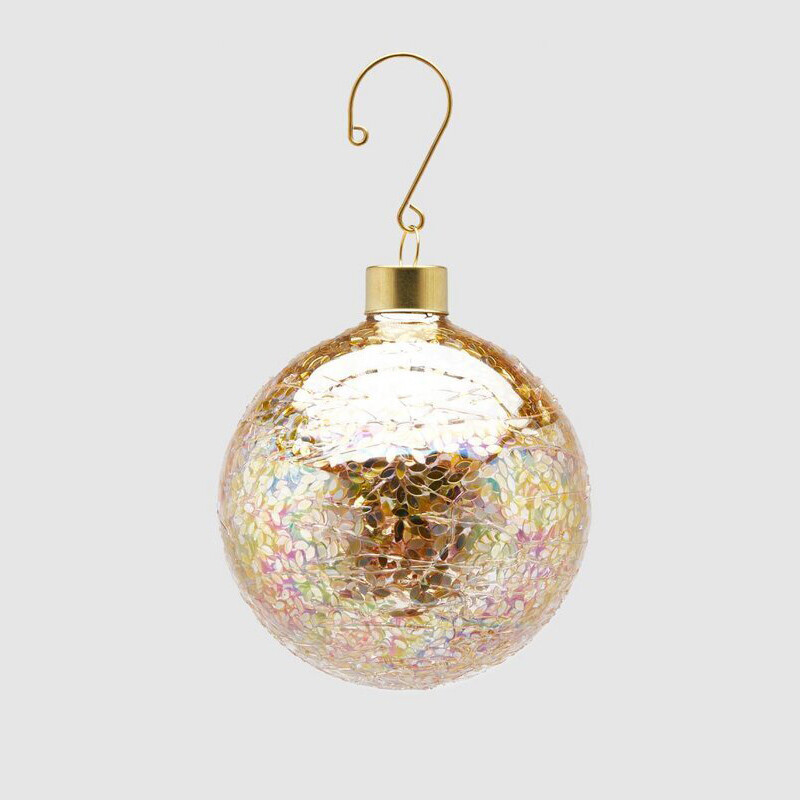 Sfera in Vetro  Ø 8 cm decorazione microfoglie oro - Enzo de Gasperi