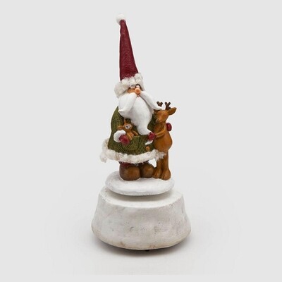 Carillon Babbo Natale con Renna H 21 cm - Enzo de Gasperi