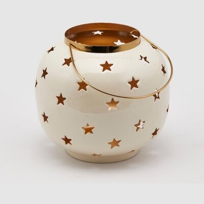 Lanterna Metal Champagne con stelle - H 20 CM - Enzo de Gasperi