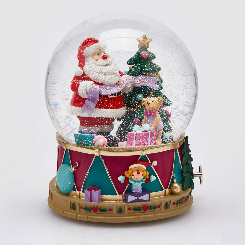 Carillon Babbo Natale con Orsetto e Albero natalizio H 21cm - Enzo de Gasperi