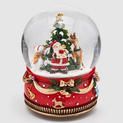 Carillon Babbo Natale con Albero, Renna e Regali H 21cm - Enzo de Gasperi