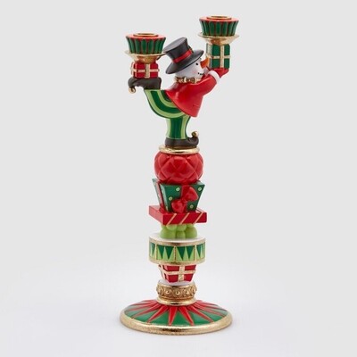 Portacandela x2  pupazzo di neve H 41cm - Enzo de Gasperi