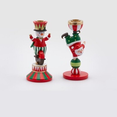 Portacandela Babbo/ pupazzo di neve H 21cm - Enzo de Gasperi