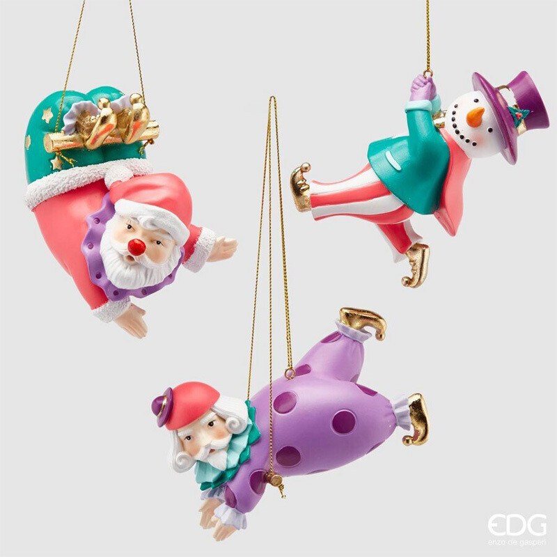 Appendino Babbo Natale Circo H 9cm - Enzo de Gasperi