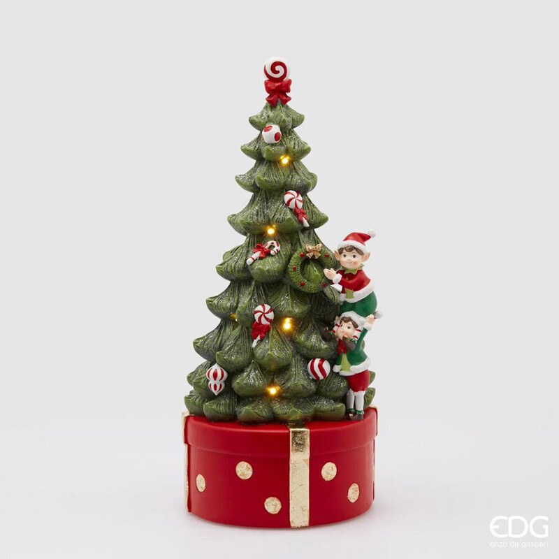 Carillon Albero di Natale con Elfo H 37cm - Enzo de Gasperi