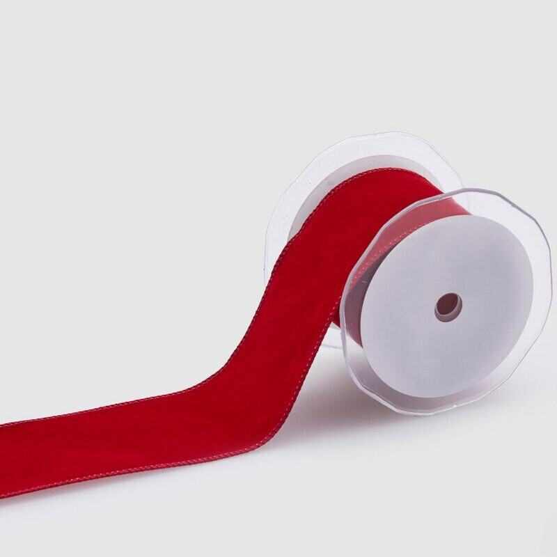 Enzo de Gasperi Nastro Double vellutato Rosso  H 6,5 CM X 10 MT