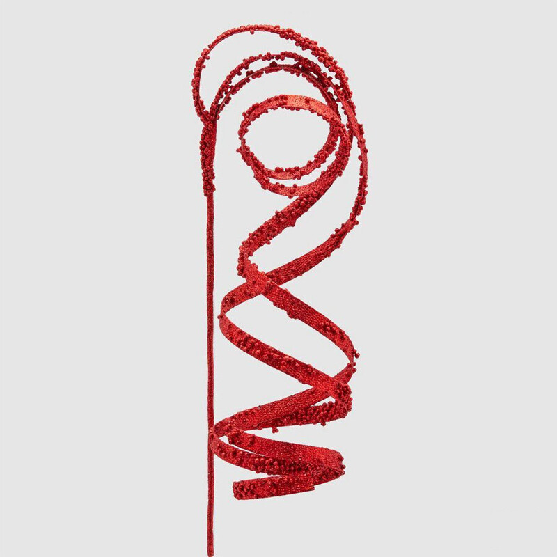 Ramo decorativo Liana Glitter Rosso H 120 cm - Enzo de Gasperi