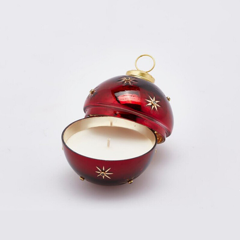 Candela Box con sfera stelle in vetro 12 x 12 cm - Enzo de Gasperi