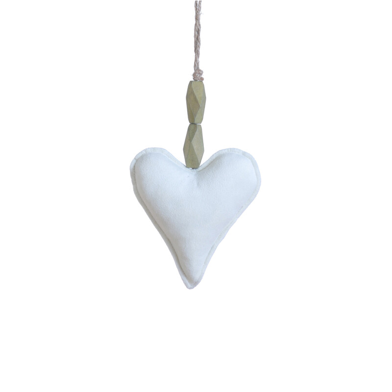 Hogewoning Pendaglio Cuore  Velvet Bianco- H 15 cm