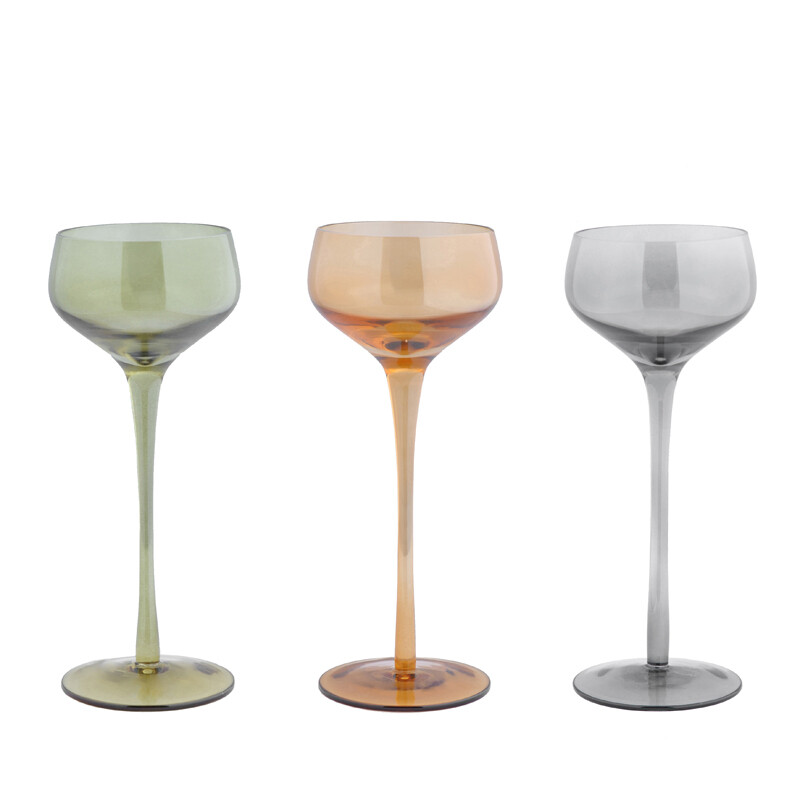 Hogewoning Porta Tealight Calice in vetro gambo Lungo - H 20 cm