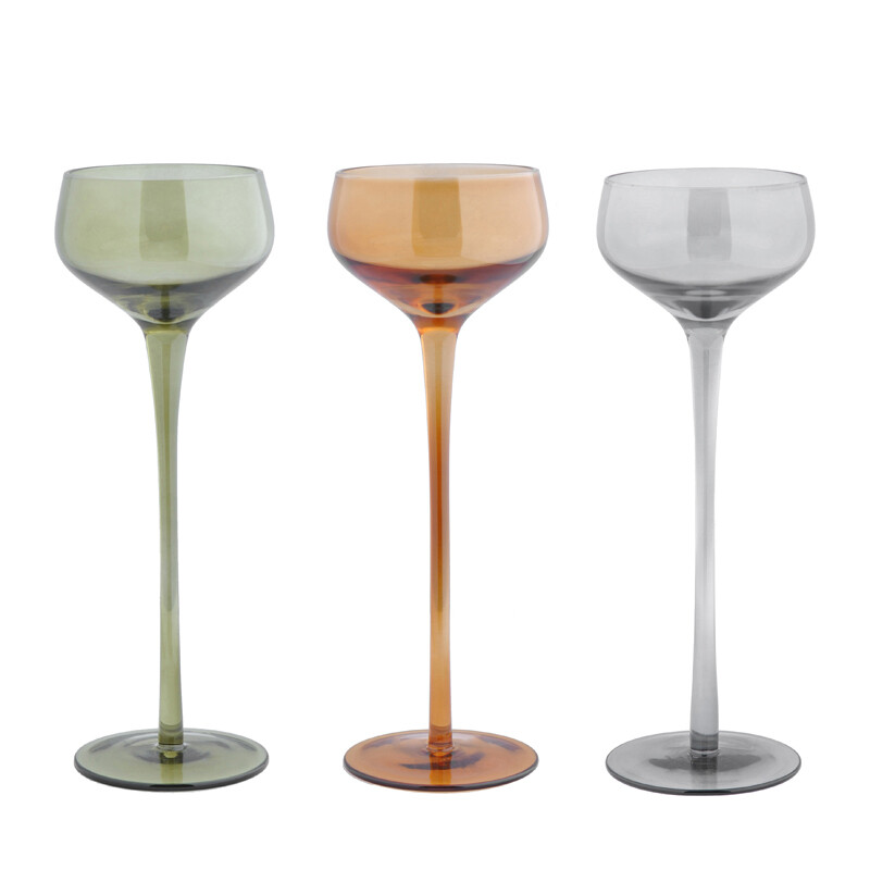 Hogewoning Porta Tealight Calice in vetro gambo Lungo - H23 cm