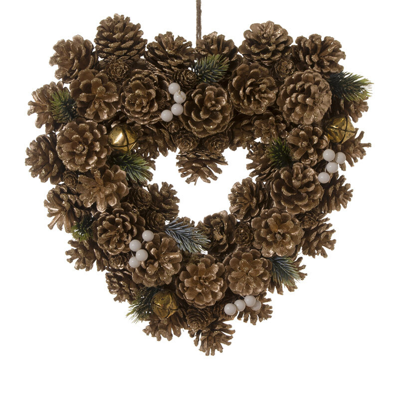 Hogewoning Ghirlanda Cuore white berry  - Ø 36 cm