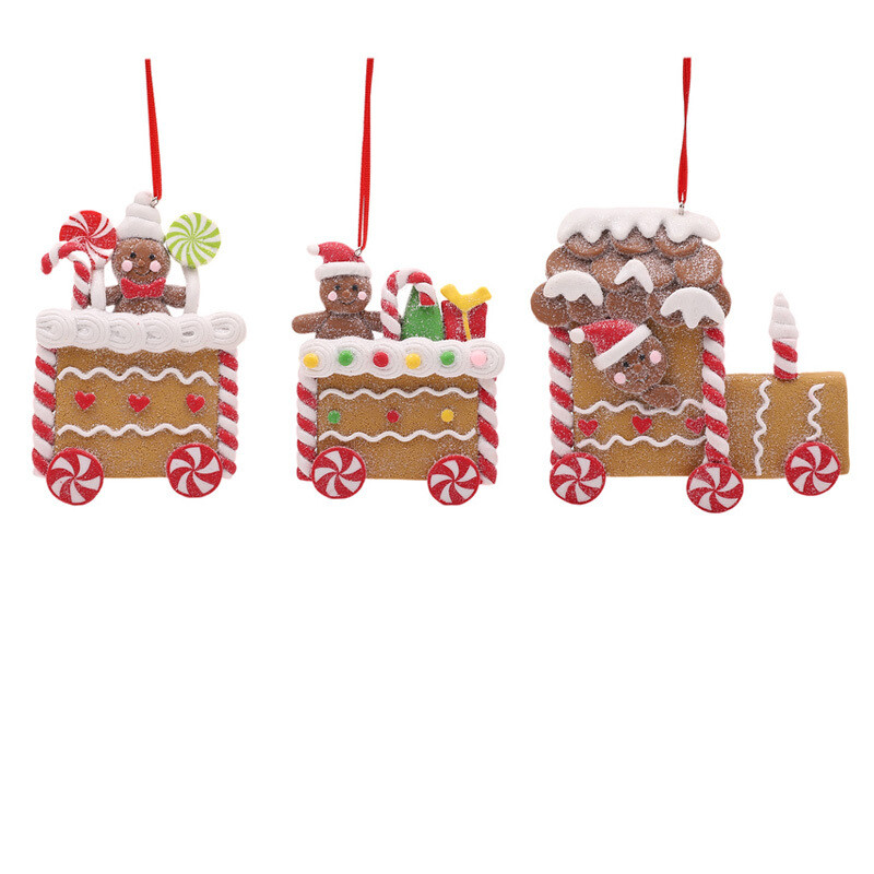 Hogewoning Tris di Appendini Gingerbread Trenino - L 27 cm