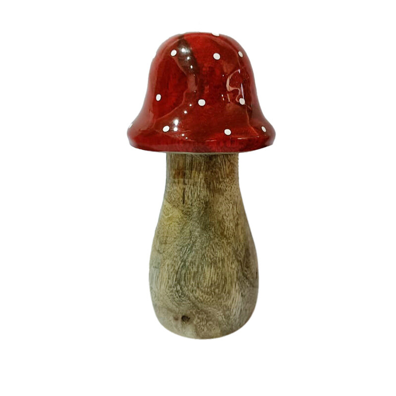 Hogewoning Fungo in legno decorativo - H 10 cm